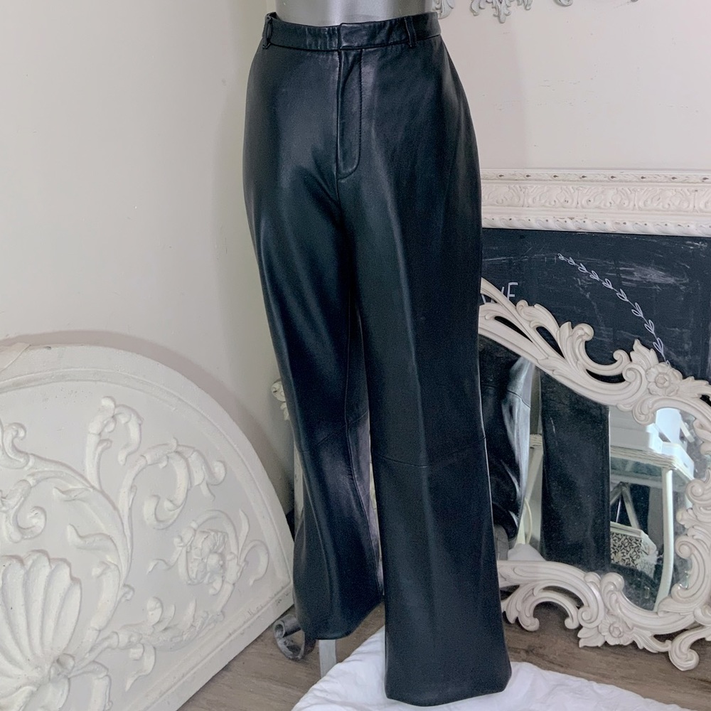 Black Leather Trousers Pants